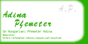 adina pfemeter business card